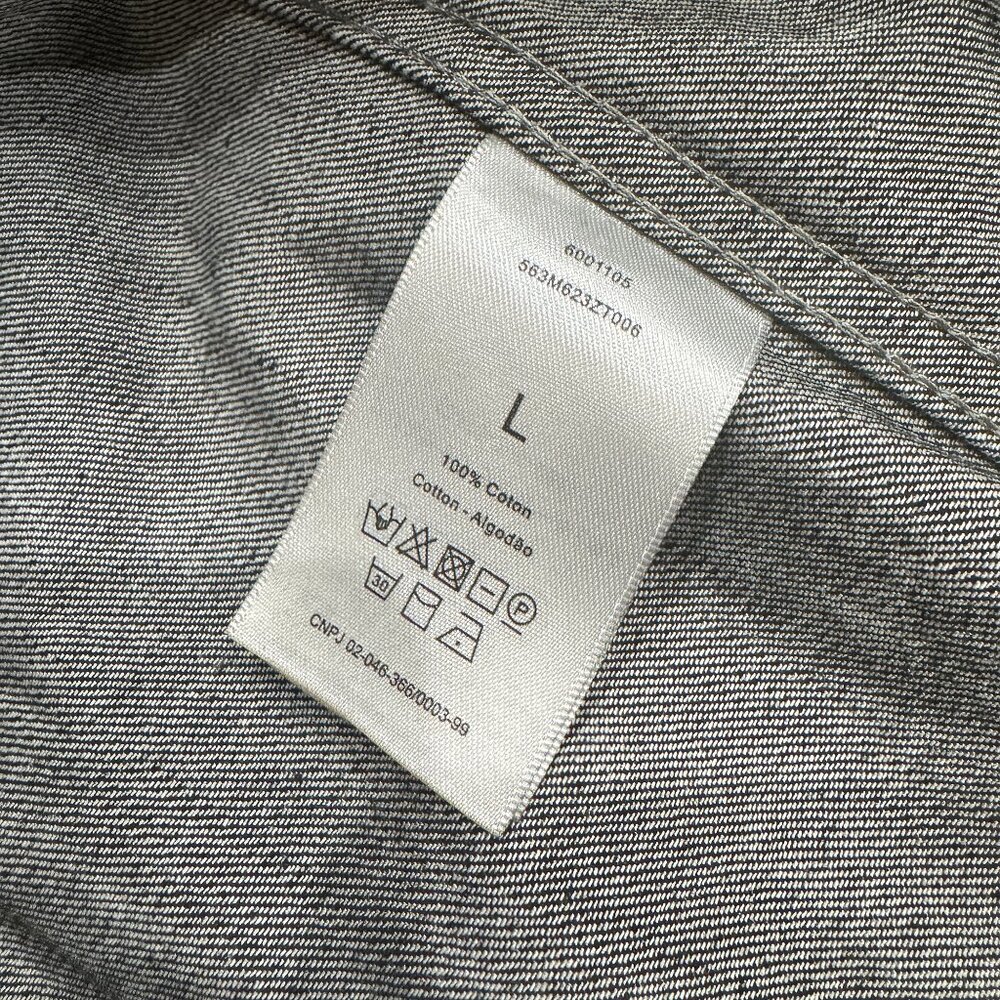Dior Oblique Denim Overshirt Gray Silver Gold Tone Cotton Blend Button Down - Picture 10 of 14